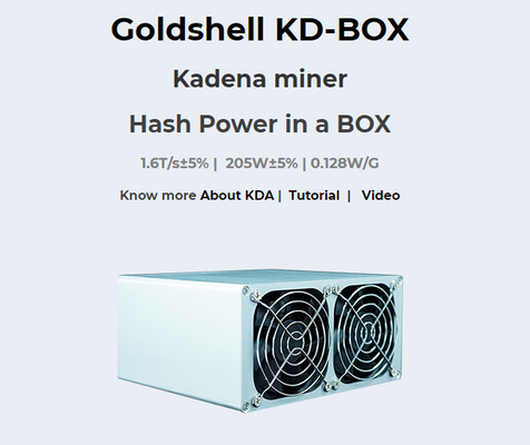 Consumo 205W della macchina d'estrazione di KD Box KDA del minatore di Goldshell 1.6T a basso rumore